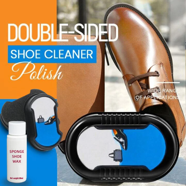 Double sided shoe cleaner polish