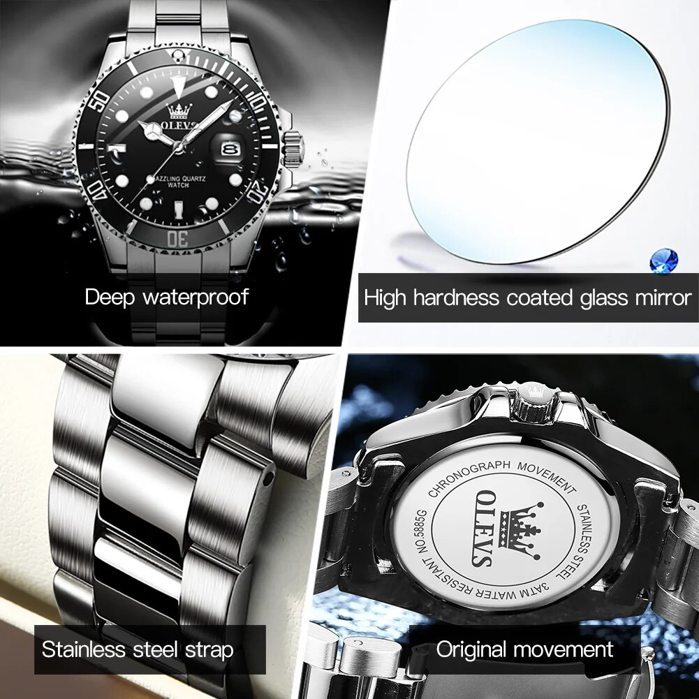 OLEVS Men's Sports Dive Watch
