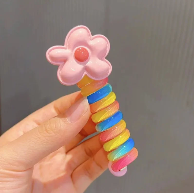 Colorful Telephone Wire Hair Bands for Kids