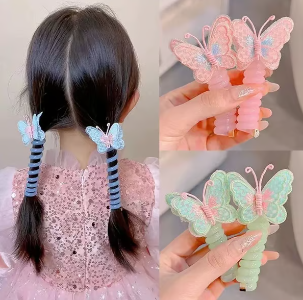 Butterfly Telephone Wire Hair Bands - Set of 6 pieces