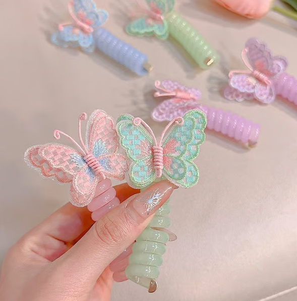 Butterfly Telephone Wire Hair Bands - Set of 6 pieces