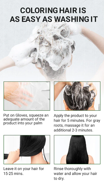 Pure Plant Extract For Grey Hair Color Bubble Dye