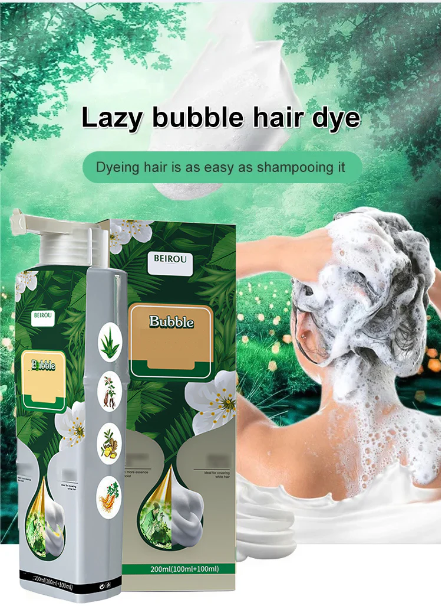 Pure Plant Extract For Grey Hair Color Bubble Dye