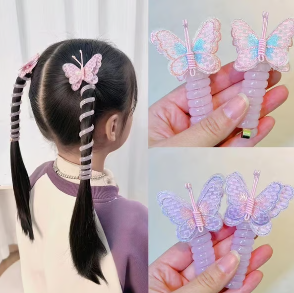 Butterfly Telephone Wire Hair Bands - Set of 6 pieces